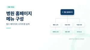 병원 홈페이지 메뉴 구성